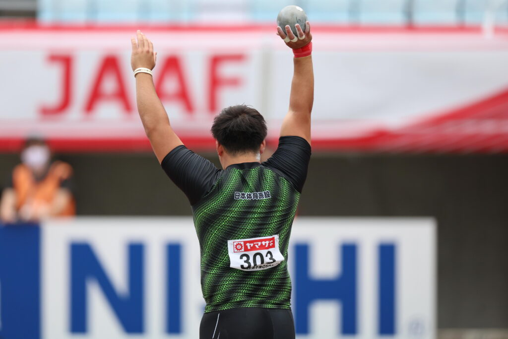 第105回日本陸上競技選手権大会の村上輝選手の様子