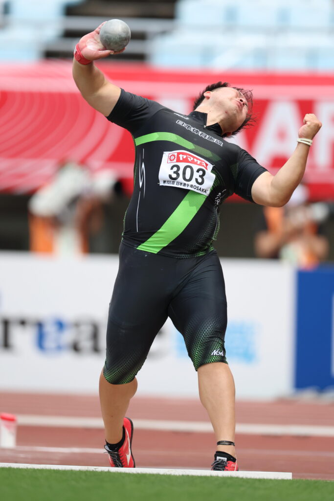 第105回日本陸上競技選手権大会の村上輝選手の様子