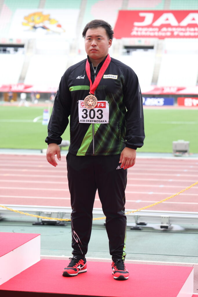 第105回日本陸上競技選手権大会の村上輝選手の様子
