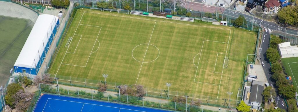 慶應義塾大学下田グラウンド上空写真